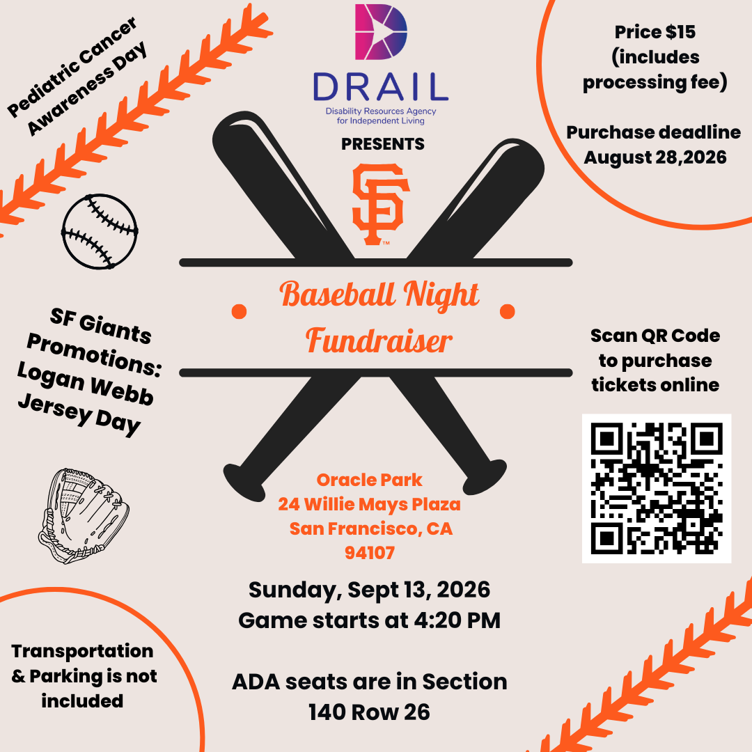 A flyer featuring crossed baseball bats, baseball icons, event details in text, and a QR code on a light-colored background.